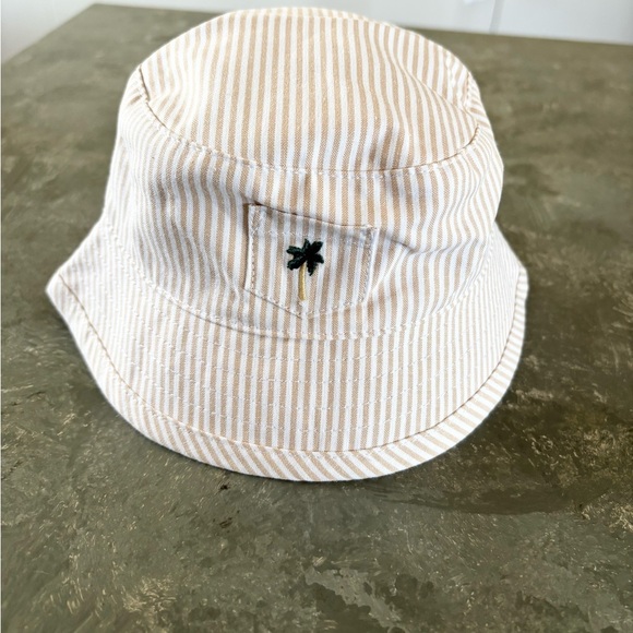 Janie and Jack stripe neutral bucket hat baby 0-3 months new - Picture 2 of 5
